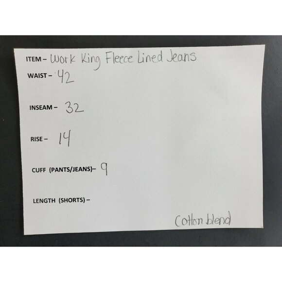 Work King Fleece Lined Jeans Men's Size 44x32 Medium Wash Straight - Picture 7 of 8